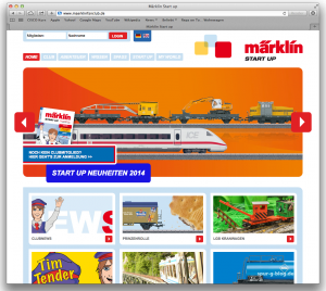 Jetzt online: "Märklin startup" - Quelle: Screenshot von Spur-G-Blog [b]