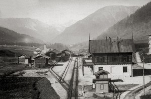 Der Bahnhof Davos-Platz um 1900 - Quelle: Rätische Bahn [b]