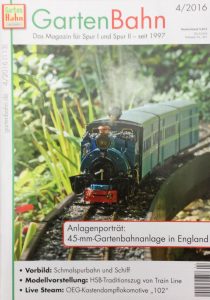 Die Ausgabe 4/2016 des Magazins "GartenBahn" ist jetzt erhältlich - Quelle: Spur-G-Blog